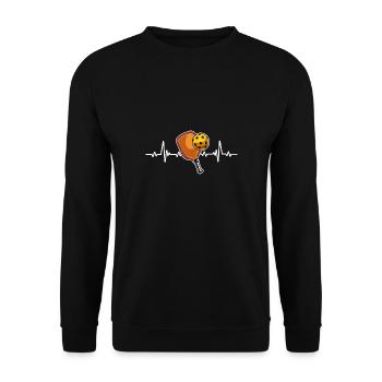 Pickleball Heartbeat Schläger Sportart Spieler - Unisex Pullover - Schwarz - Vorne - Alina (178cm) & Michal (187cm)