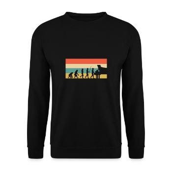Piano Evolution Klavier Pianist Klavierspieler - Unisex Pullover - Schwarz - Vorne - Alina (178cm) & Michal (187cm)