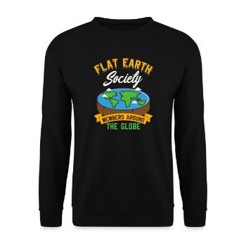 Flat Earth Society - Mitglieder auf der ganzen Welt - Unisex Pullover - Schwarz - Vorne - Alina (178cm) & Michal (187cm)