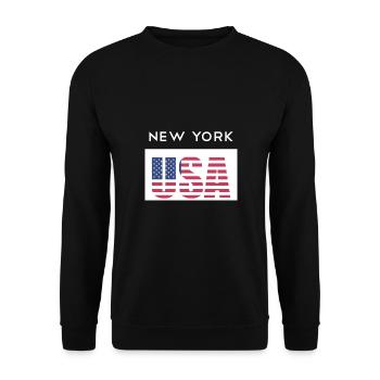 New York, États-Unis, États-Unis T-shirt NYC - Sweat-shirt Unisexe - noir - Devant - Alina (178cm) & Michal (187cm)