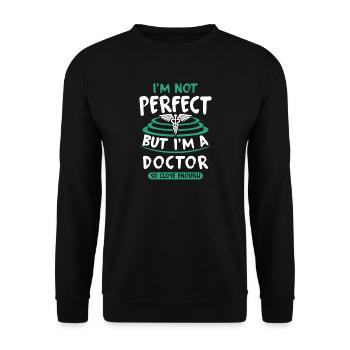 médecin - Sweat-shirt Unisexe - noir - Devant - Alina (178cm) & Michal (187cm)