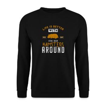 Hamster - Unisex Pullover - Schwarz - Vorne - Alina (178cm) & Michal (187cm)