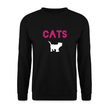 Idée cadeau pour l’amoureux des chats - Sweat-shirt Unisexe - noir - Devant - Alina (178cm) & Michal (187cm)