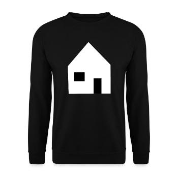 Eigenheim Häuser Immobilie - Unisex Pullover - Schwarz - Vorne - Alina (178cm) & Michal (187cm)