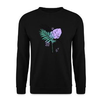 Artistic plant illustration - Unisex Sweatshirt - black - Front - Alina (178cm) & Michal (187cm)