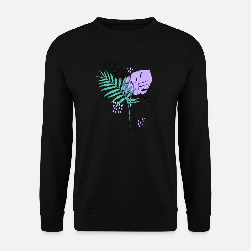 Künstlerische Pflanzenillustration - Unisex Pullover - Schwarz