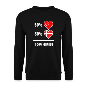 Dänemark und Türkei genial / Geschenk - Unisex Pullover - Schwarz - Vorne - Alina (178cm) & Michal (187cm)