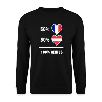 France and Austria Ingenious / Gift - Unisex Sweatshirt - black - Front - Alina (178cm) & Michal (187cm)