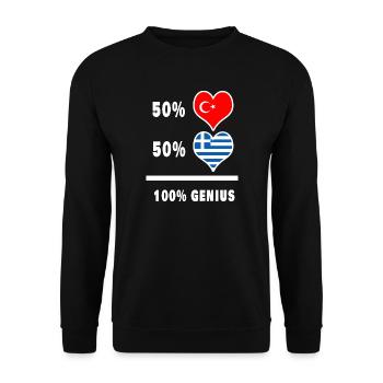 Griechenland und Türkei genial / Geschenk - Unisex Pullover - Schwarz - Vorne - Alina (178cm) & Michal (187cm)