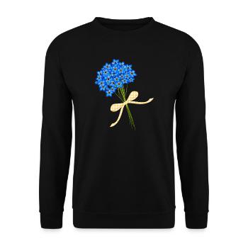 bouquets délicats oubliez-moi-pas - Sweat-shirt Unisexe - noir - Devant - Alina (178cm) & Michal (187cm)