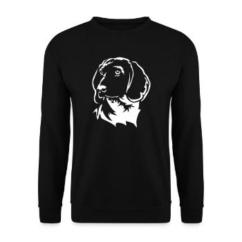 Bavarian. Mountain Sweat Dog Head "Black Edition" - Unisex Sweatshirt - black - Front - Alina (178cm) & Michal (187cm)