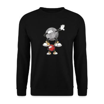 Dabbing Boulekugeln für Bouler boulen Boulesport - Unisex Pullover - Schwarz - Vorne - Alina (178cm) & Michal (187cm)