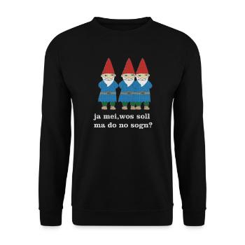 gartenzwerge bayerisch - Unisex Pullover - Schwarz - Vorne - Alina (178cm) & Michal (187cm)