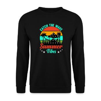 Sommer Sommer Fangen Sie die Welle - Unisex Pullover - Schwarz - Vorne - Alina (178cm) & Michal (187cm)