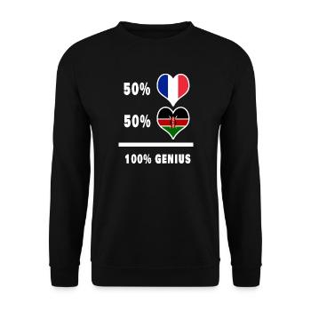 Das Genie Frankreich und Kenia / Geschenk - Unisex Pullover - Schwarz - Vorne - Alina (178cm) & Michal (187cm)