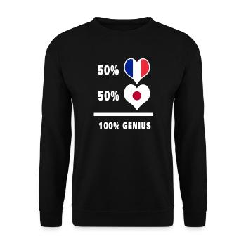 La France et le Japon génie / cadeau - Sweat-shirt Unisexe - noir - Devant - Alina (178cm) & Michal (187cm)