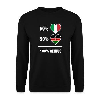 Italien und Kenia genial / Geschenk - Unisex Pullover - Schwarz - Vorne - Alina (178cm) & Michal (187cm)
