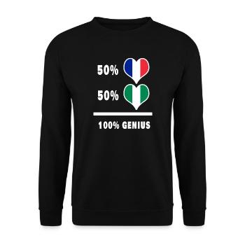 La France et le Nigéria génie / cadeau - Sweat-shirt Unisexe - noir - Devant - Alina (178cm) & Michal (187cm)