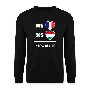 France and Hungary Ingenious / Gift - Unisex Sweatshirt - black - Front - Alina (178cm) & Michal (187cm)
