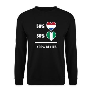 Nigéria et Pays-Bas Conception ingénieuse du drapeau - Sweat-shirt Unisexe - noir - Devant - Alina (178cm) & Michal (187cm)