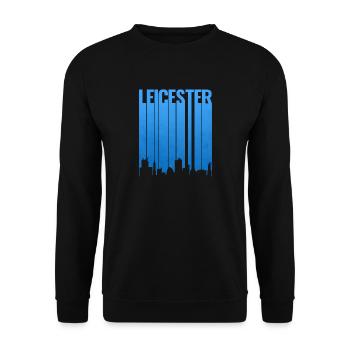 Leicester Skyline Blue Gradient - Unisex Sweatshirt - black - Front - Alina (178cm) & Michal (187cm)