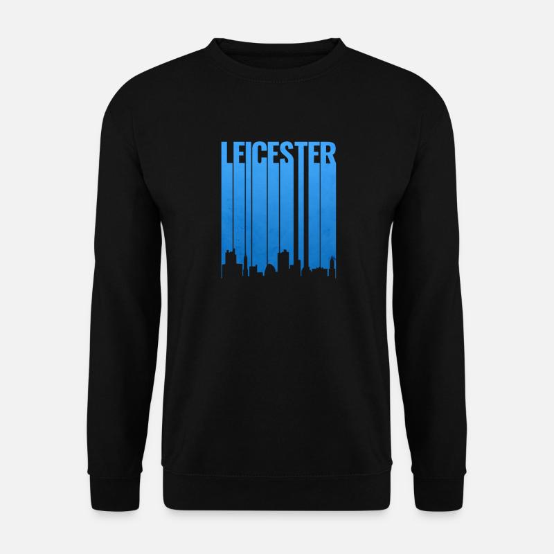 Leicester Skyline Blau Gradient - Unisex Pullover - Schwarz
