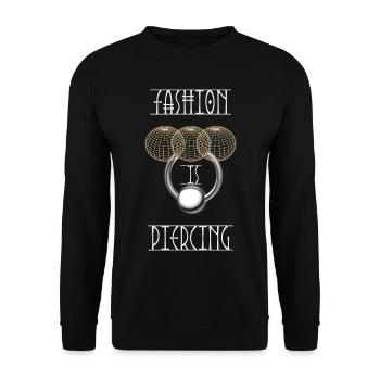 Mode ist Piercing - Unisex Pullover - Schwarz - Vorne - Alina (178cm) & Michal (187cm)