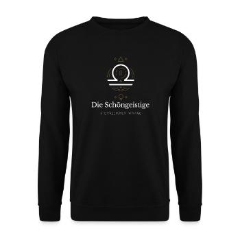 Waage Sternzeichen Glyphen - Unisex Pullover - Schwarz - Vorne - Alina (178cm) & Michal (187cm)