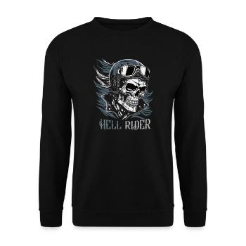 Skull Rider with Goggles - Unisex Sweatshirt - black - Front - Alina (178cm) & Michal (187cm)