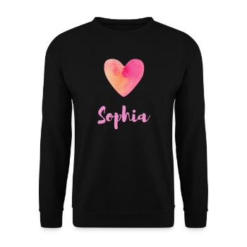 Sophia Rosa Herz Mädchen Aesthetic Outfit Tee - Unisex Pullover - Schwarz - Vorne - Alina (178cm) & Michal (187cm)