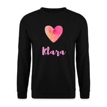 Klara Pink Heart Girl Aesthetic Outfit Tee - Unisex Sweatshirt - black - Front - Alina (178cm) & Michal (187cm)