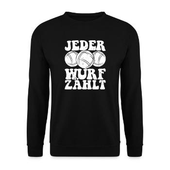 Boule Spruch Kugeln für Bouler Boccia Spiel - Unisex Pullover - Schwarz - Vorne - Alina (178cm) & Michal (187cm)