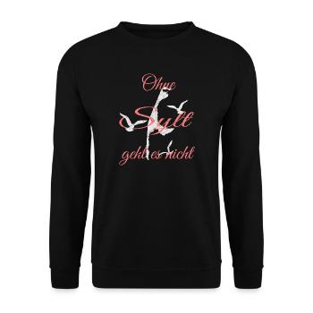 Urlaubsinsel Sylt Motiv - Unisex Pullover - Schwarz - Vorne - Alina (178cm) & Michal (187cm)