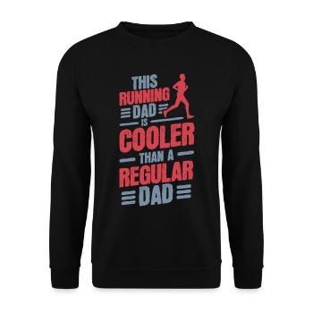 Laufender Papa - Unisex Pullover - Schwarz - Vorne - Alina (178cm) & Michal (187cm)