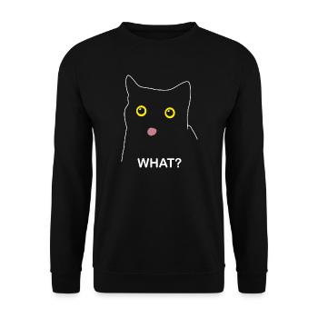 Cat What? Cat Lady Humorous - Unisex Sweatshirt - black - Front - Alina (178cm) & Michal (187cm)