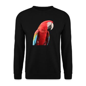 Papageien Vogel T-shirt Geschenk - Unisex Pullover - Schwarz - Vorne - Alina (178cm) & Michal (187cm)