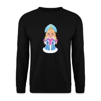 Ded Moroz Snegurotschka russischer Weihnachtsmann - Unisex Pullover - Schwarz - Vorne - Alina (178cm) & Michal (187cm)