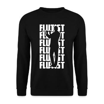 Funny Flutist - Unisex Sweatshirt - black - Front - Alina (178cm) & Michal (187cm)