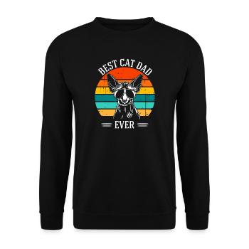 Best Cat Dad Ever Sphynx Cat Cats Wilsigns - Unisex Sweatshirt - black - Front - Alina (178cm) & Michal (187cm)