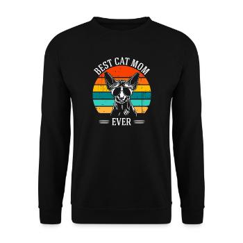 Best Cat Mom Ever Sphynx Cat Cats Wilsigns - Unisex Sweatshirt - black - Front - Alina (178cm) & Michal (187cm)