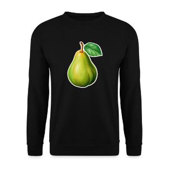 Birne Illustration – Vintage Garten Stil - Unisex Pullover - Schwarz - Vorne - Alina (178cm) & Michal (187cm)