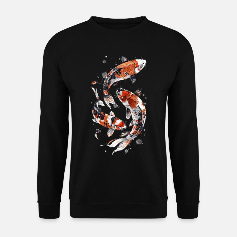 Kunstvolle Koi Fische Design, Elegantes Koi-Design - Unisex Pullover - Schwarz