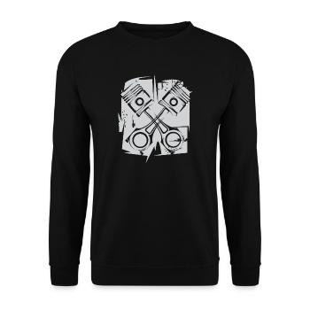 v8 Piston Engine Icon Art Illustration Logo - Unisex Sweatshirt - black - Front - Alina (178cm) & Michal (187cm)