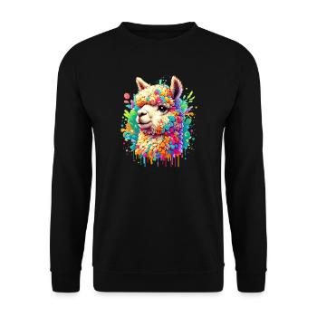 Alpaca - Unisex Sweatshirt - black - Front - Alina (178cm) & Michal (187cm)