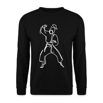 Weibliche Karateka - Unisex Pullover - Schwarz - Vorne - Alina (178cm) & Michal (187cm)