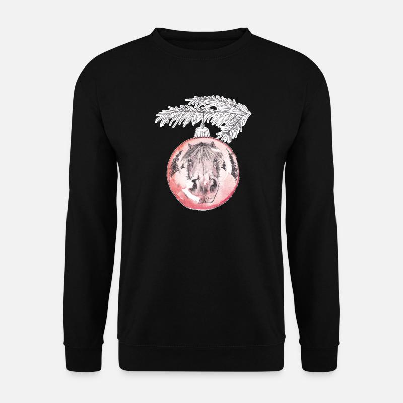 Boule de Noël Joyeux Noël Cheval Rouge - Sweat-shirt Unisexe - noir