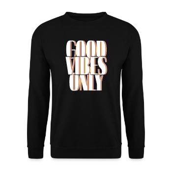 Ondes positives seulement année 80 - Sweat-shirt Unisexe - noir - Devant - Alina (178cm) & Michal (187cm)