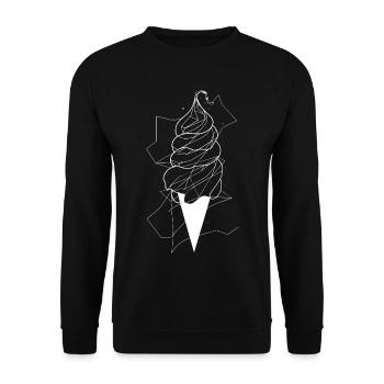Cornet de crème glacée Dessin - Sweat-shirt Unisexe - noir - Devant - Alina (178cm) & Michal (187cm)