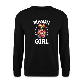 Russian Girl! Russia Matryoshka Russian for - Unisex Sweatshirt - black - Front - Alina (178cm) & Michal (187cm)