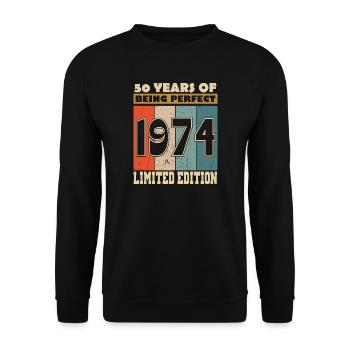 Millésime 1974 -50e anniversaire - Sweat-shirt Unisexe - noir - Devant - Alina (178cm) & Michal (187cm)